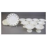 Milk Glass Dishware 14pc