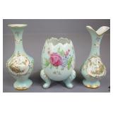 Porcelain Egg Vase & Vases 3pc