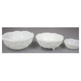 Milk Glass Bowls 3pc