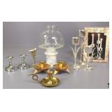 Brass, Metal & Marble Candle Holders 8pc