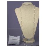 Faux Pearl Necklace & Anklet 2pc