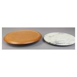 Marble & Wood Lazy Susan 2pc