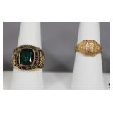 10k Gold Class Rings 2pc
