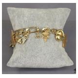 10k Gold Charm Bracelet w/10k & 14k Gold Charms