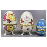 Egg Shaped Trinket Boxes 3pc