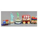 Trinket Boxes including The Statue of Liberty 5pc