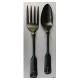 Cast Iron Fork & Spoon Decor 2pc