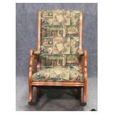Wood Frame Upholstered Rocking Chair