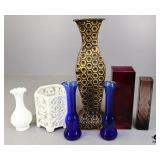 Ceramic/Glass/Metal Vases & Containers 7pc