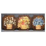 3pc Painted Hanging Wood Panels