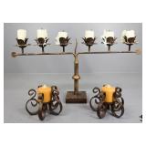Cast Iron Candle Holders/Candelabra 3pc