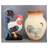 Rooster Vase & Figurine