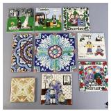 H&R Johnson Tiles, Coasters, Trivets 13pc
