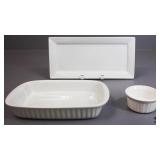 White Dishware including Corning Ware 3pc