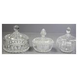 Crystal & Glass Candy Dishes 3pc