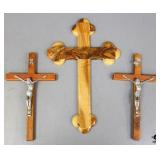Wood Crucifixes/Cross made in Bethlehem 3pc