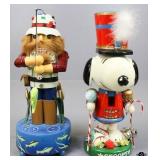 Nutcrackers: Snoopy & Musical Fisherman 2pc
