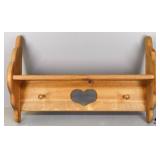 Wood Shelf W/Heart Design