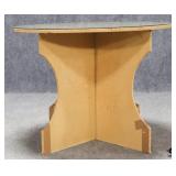Particle Board Display Table w/ Glass Top