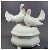 White Dove Lidded Bowl