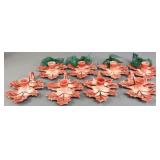 Leaf Shaped Ceramic Candlestick Holders 8pc