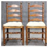 Pair of Wood Framed Wicker Chairs