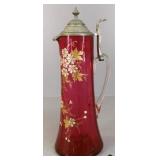 Hand Painted Cranberry Serving Stein