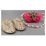 Beaded Purse & Womens Shoes Size 7.5 M