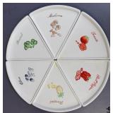 Pottery Barn Ceramic Wedge Plates 6pc