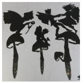 Metal Fairy Yard Art 3pc