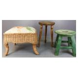 Foot Stool & Small Tables 3pc