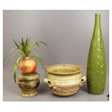 Pottery Planter Pot, Vase, Decor / 3pc