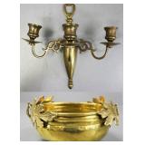 Brass Wall Sconce & Bowl