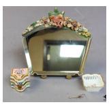 Limoge Trinket Box/Vintage Mirror+