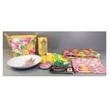 Basket of Pineapple Themed Decor