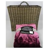 Velvet Soft Throw & Wicket Basket
