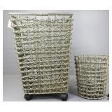 Woven Trash Basket & Rolling Basket