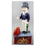 Cast Iron Uncle Sam Mechanical Bank
