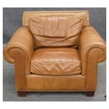 Leather Arm Chair w/Nailhead Trim