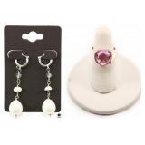 Costume Earrings & Size 5 Ring