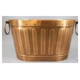 Copper Tone Oval Metal Bucket