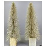 Pair of Gold Christmas Trees