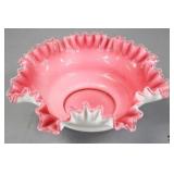Fenton Pink Ruffle Edged Bowl