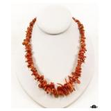 Red Coral Necklace w/ 14k Clasp