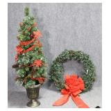 Artificial Christmas Tree & Wreath
