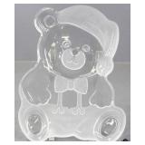 Frosted Glass Tray- Christmas Bear Design