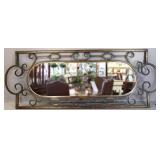 Metal Framed Beveled Mirror