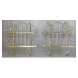 Pair of Gold Tone Metal Shelves