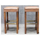 Pair of Leather Barstools