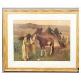 Framed "The Encampment - E.I. Couse" Print